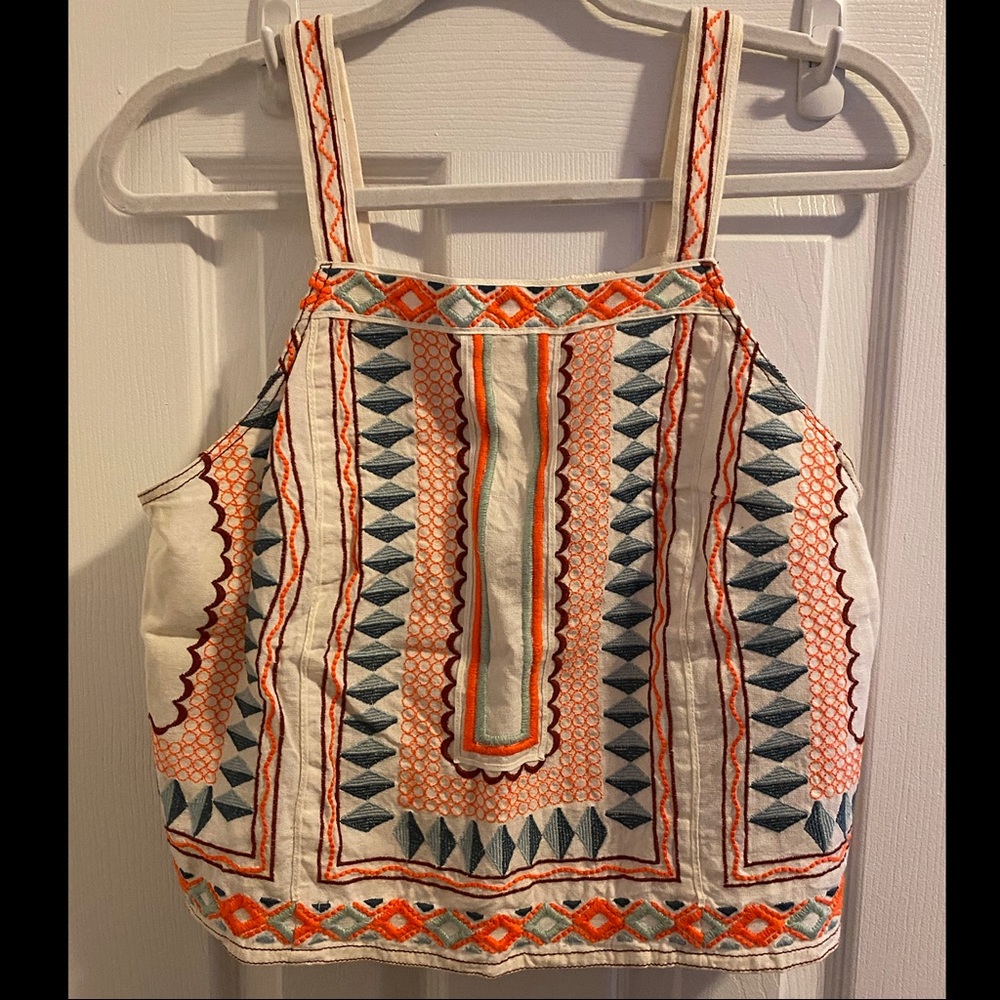 Anthropologie embroidered tank top size 10